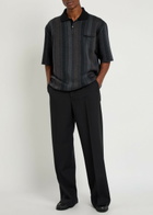 Calvin Klein Striped Wool Polo Shirt Black