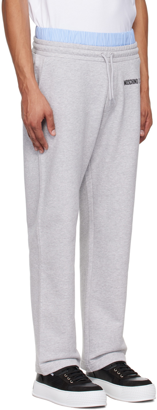 Moschino Gray Upside Down Logo Sweatpants