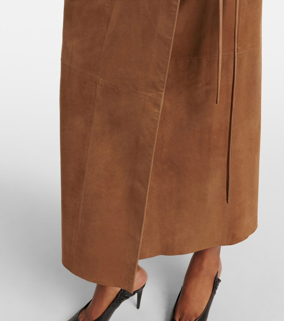 Nour Hammour Leather wrap skirt