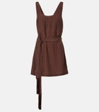 Posse Evie belted polka-dot minidress