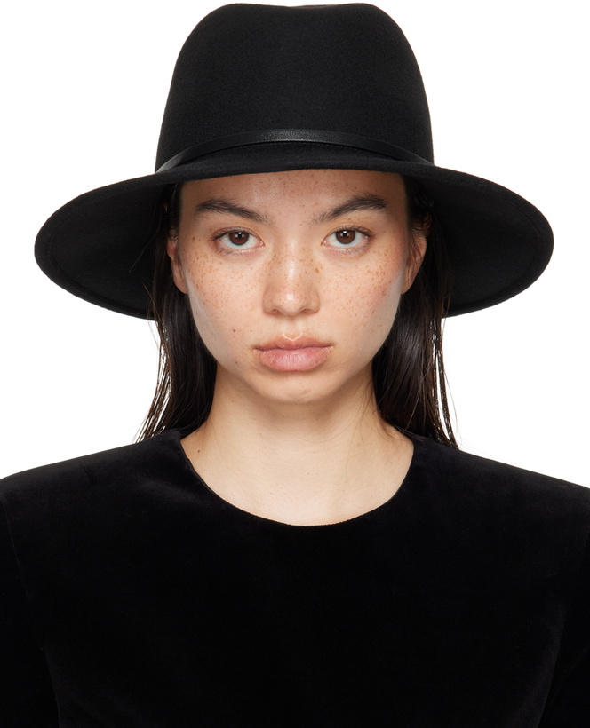 Photo: Valentino Garavani Black VLogo Wool & Calf Fedora