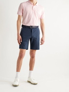 G/FORE - Striped Perforated Stretch-Jersey Golf Polo Shirt - Pink