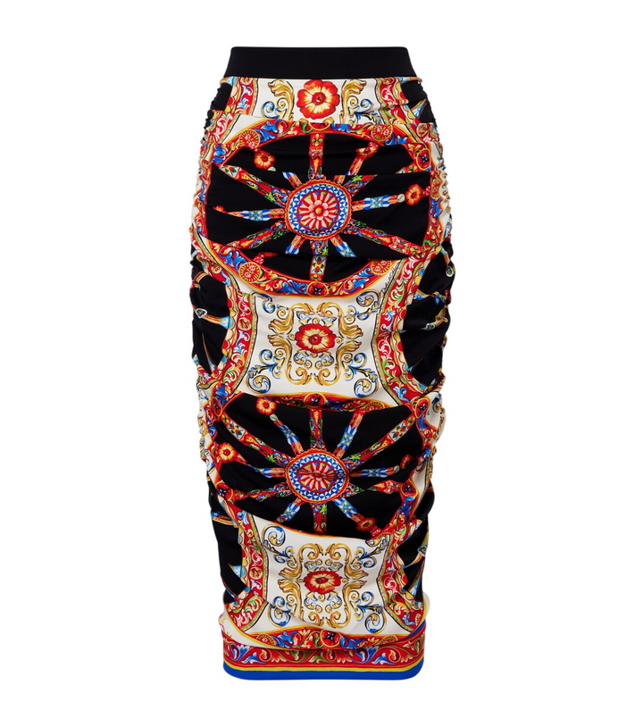 Photo: Dolce&Gabbana Caretto silk-blend midi skirt