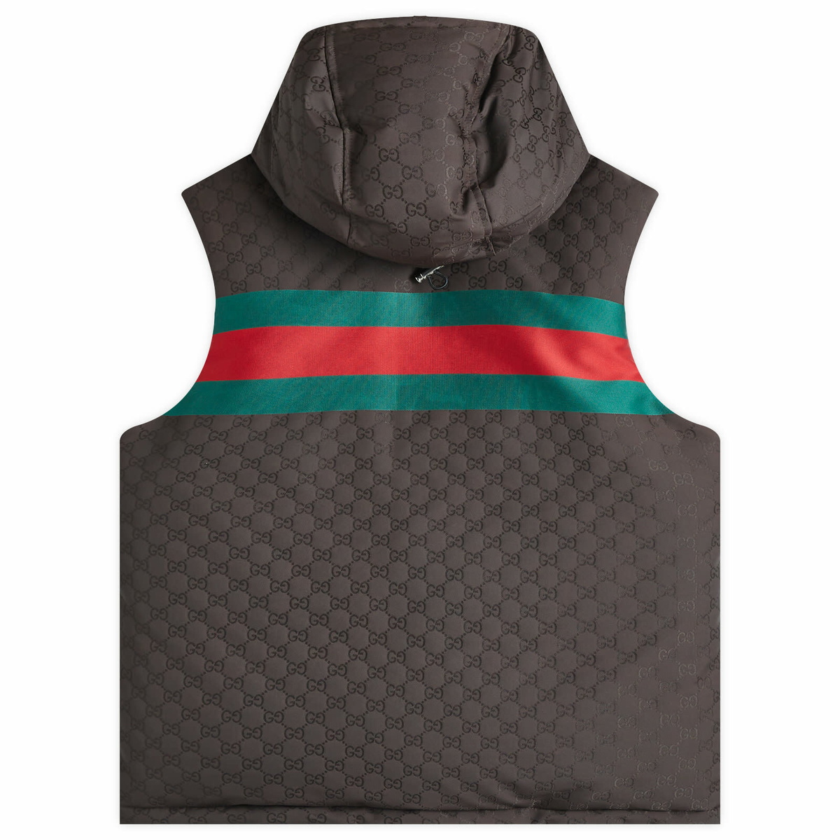 Gucci Men's Jacquard GG GRG Down Vest in Brown