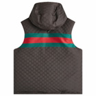 Gucci Men's Jacquard GG GRG Down Vest in Brown