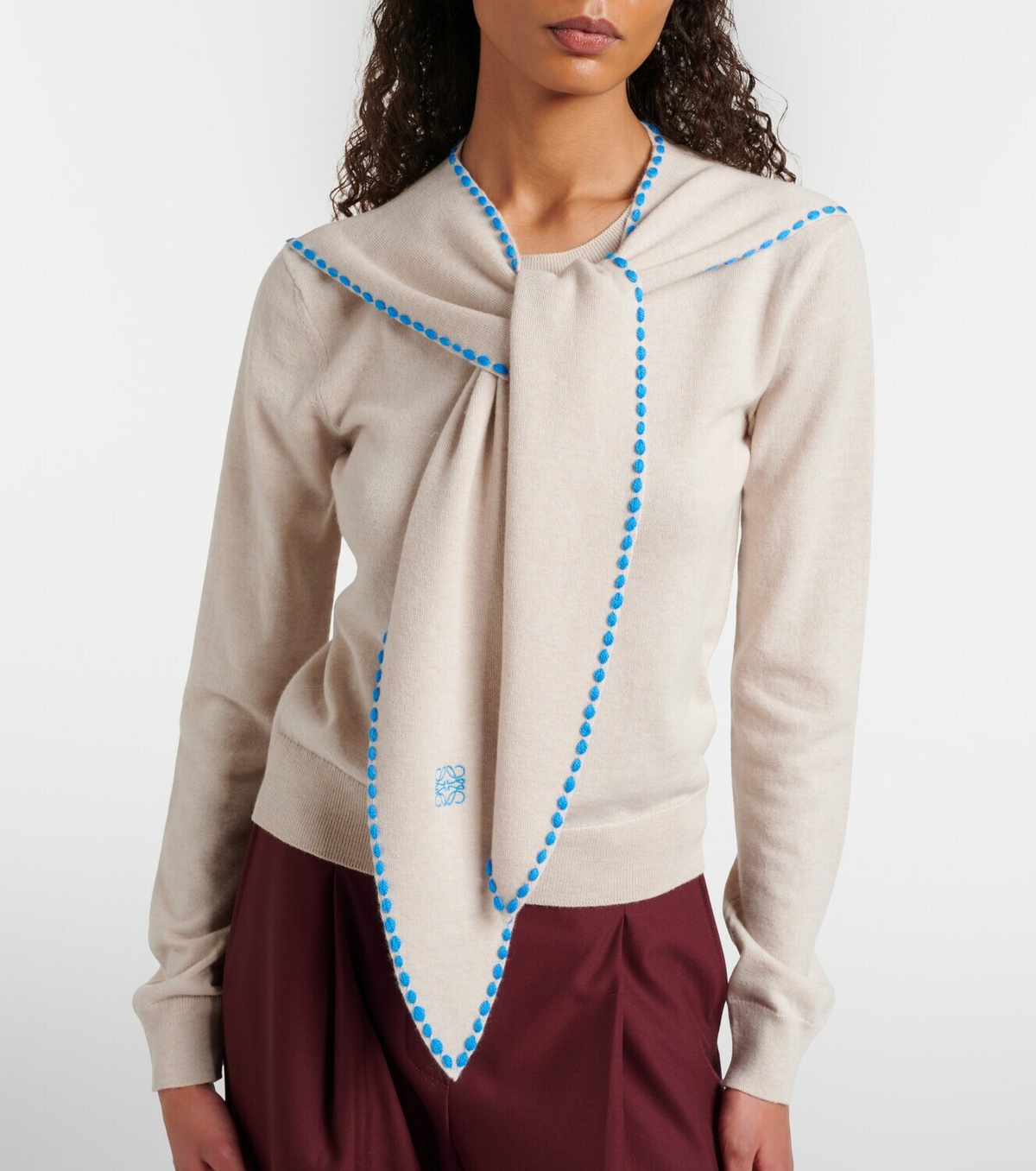 Loewe Scarf-detail wool sweater