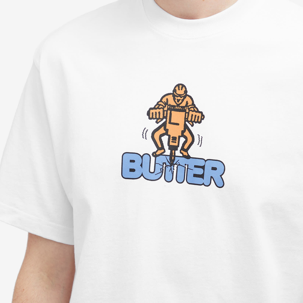 Butter Goods Men's Jack Hammer T-Shirt in White Butter Goods