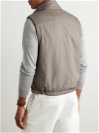 Zegna - Reversible Shell and Cashmere, Cotton and Silk-Blend Gilet - Brown