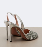 Aquazzura Ce Soir metallic leather slingback sandals