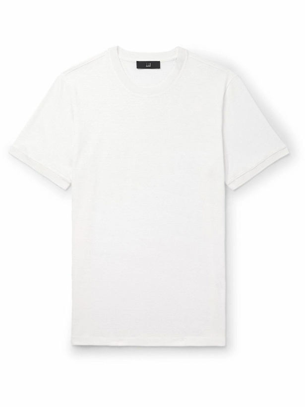 Photo: Dunhill - Linen and Cotton-Blend Jersey T-Shirt - White