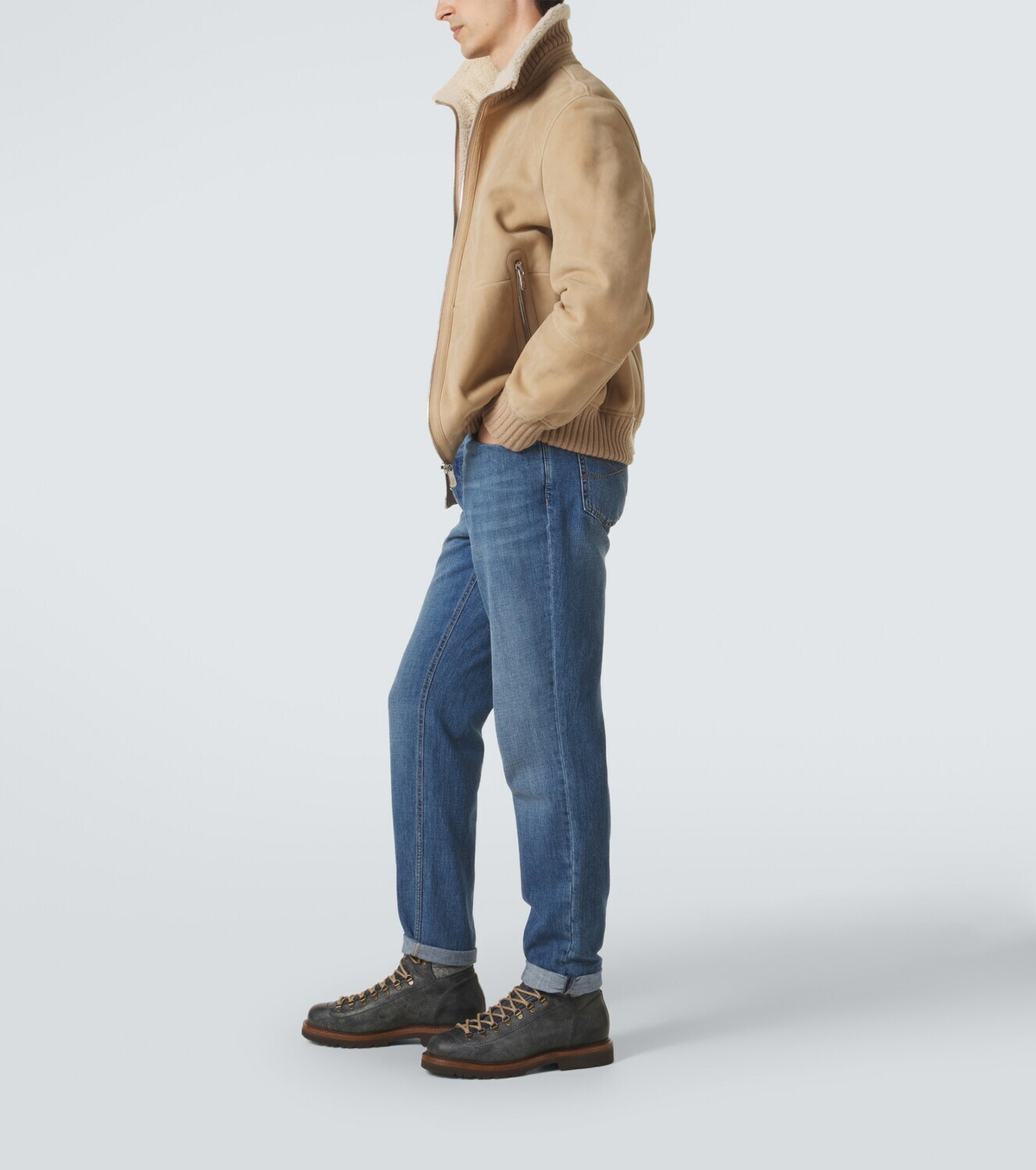 Brunello Cucinelli Leather lace-up boots