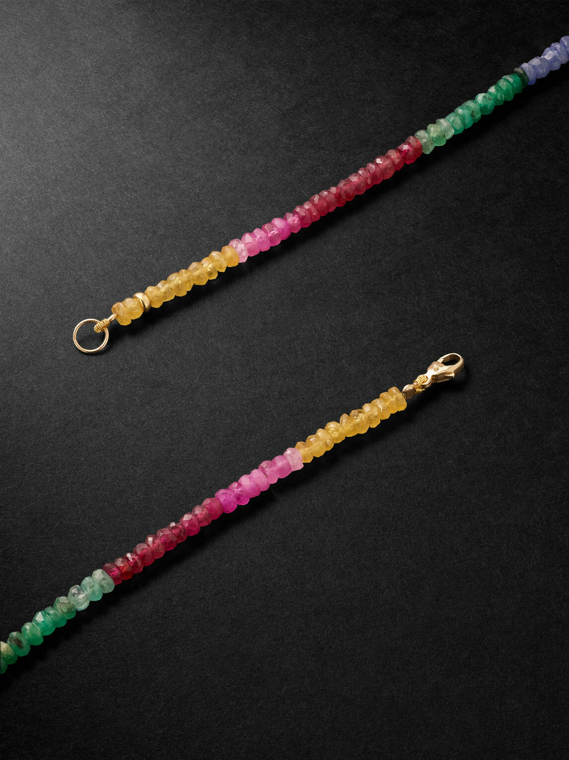 JIA JIA - Dark Rainbow Gold Sapphire Beaded Necklace