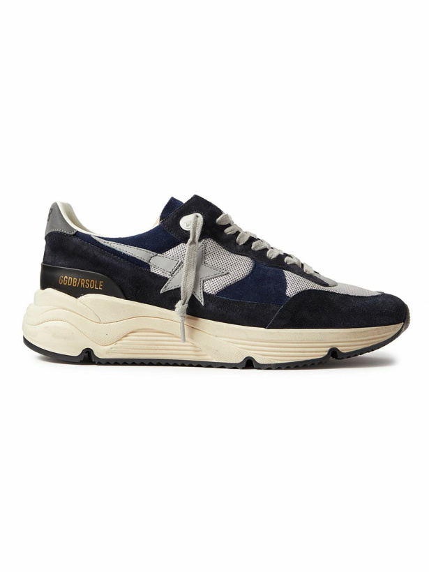 Photo: Golden Goose - Leather-Trimmed Mesh and Suede Sneakers - Blue