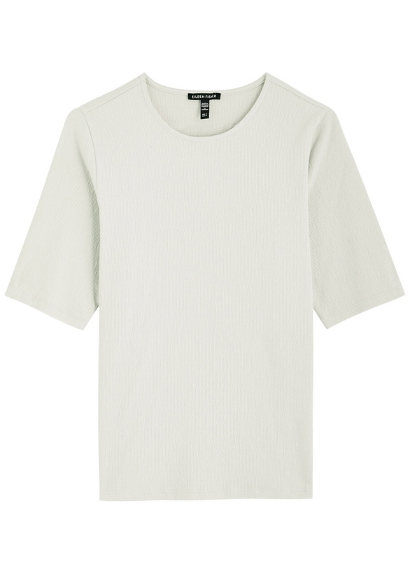 Photo: Eileen Fisher Textured Cotton-blend T-shirt Off White