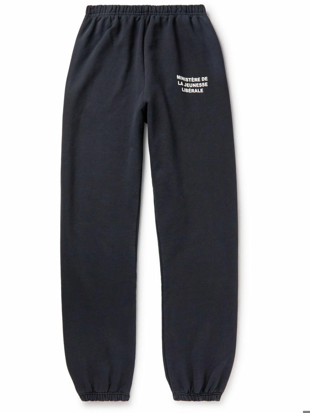 Photo: Liberal Youth Ministry - Logo-Print Tapered Cotton-Jersey Sweatpants - Black