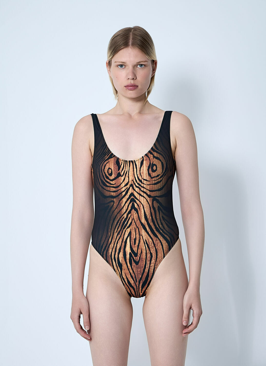Jean Paul Gaultier Wood Print Swimsuit
