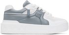 Valentino Garavani White & Gray One Stud XL Low-Top Sneakers