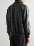 LOEWE - Wool and Cashmere-Blend Flannel Bomber Jacket - Gray
