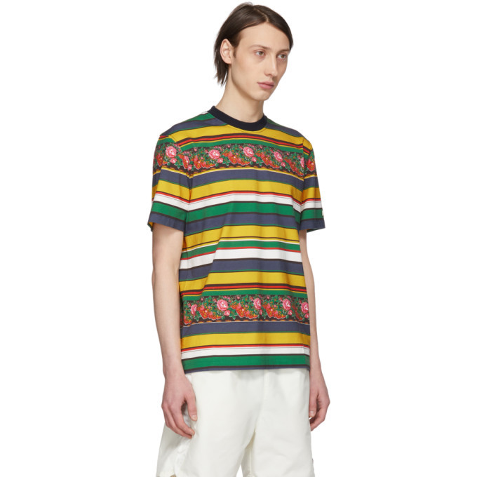 Noah NYC Multicolor Floral Stripe T-Shirt Noah NYC