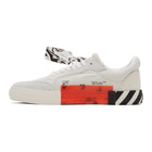 Off-White White and Black Pony Vulcanized Low Sneakers