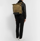 Paul Smith - Webbing and Leather-Trimmed Cotton-Canvas Backpack - Green