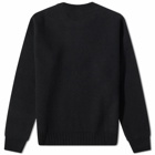 AMI Men's Large A Heart Crew Knit in Black/Red