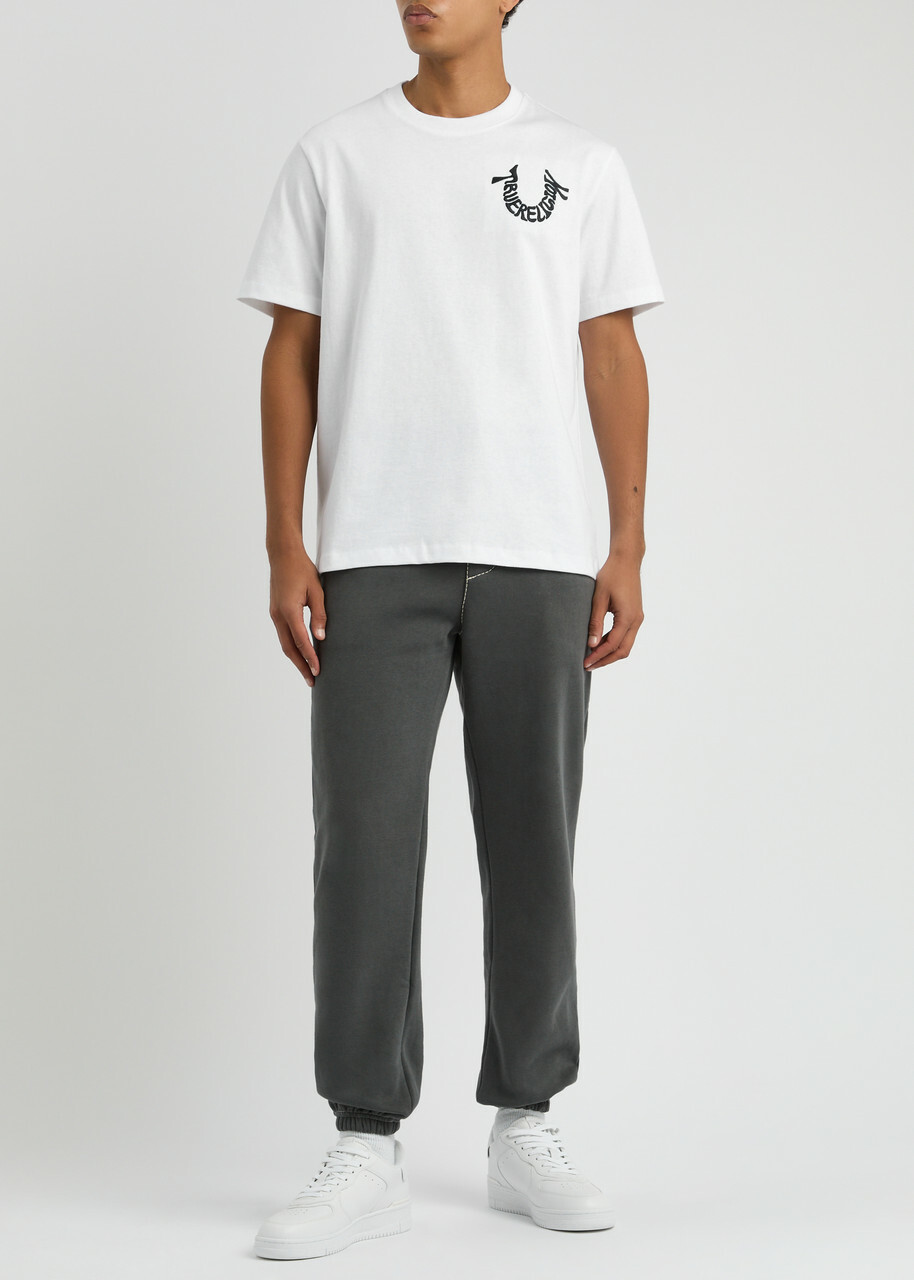 True Religion Warped Logo-embroidered Cotton T-shirt White