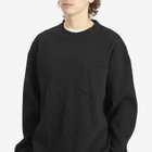 FrizmWORKS Men's Oversized Waffle Pocket Long Sleeve T-Shirt in Black