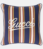 Gucci Logo striped cotton cushion