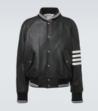 Thom Browne 4-Bar leather bomber jacket