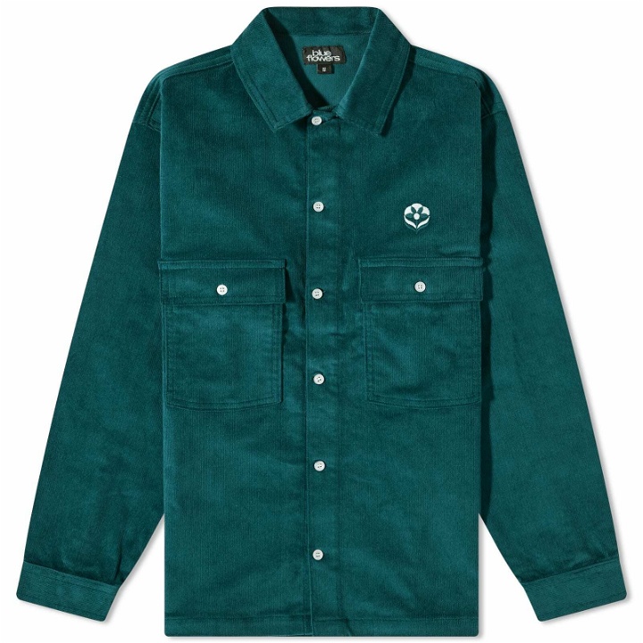 Photo: Blue Flowers Men's Dundee Cord Shirt in Dark Teal