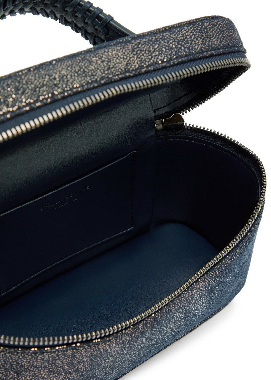 Stella Mccartney Falabella Metallic Faux Suede Vanity Case - Navy - One Size
