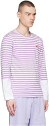 COMME des GARÇONS PLAY Purple Cotton Long Sleeve T-Shirt