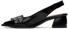 GANNI Black Feminine Buckle Slingback Heels