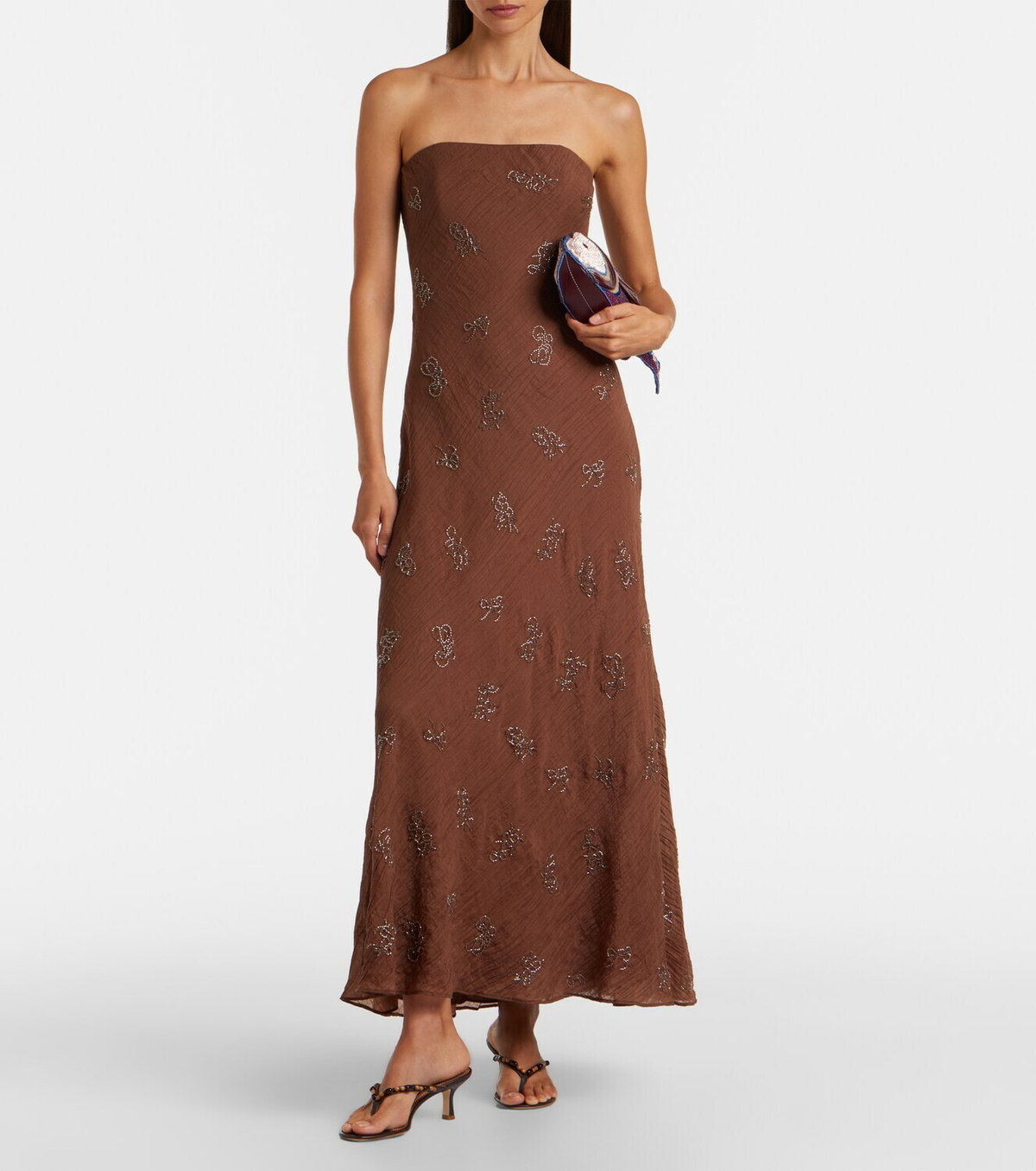 Staud Cassie beaded organza maxi dress