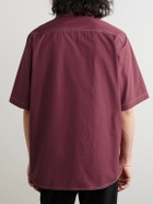 Sebline - Camp-Collar Cotton-Poplin Shirt - Red