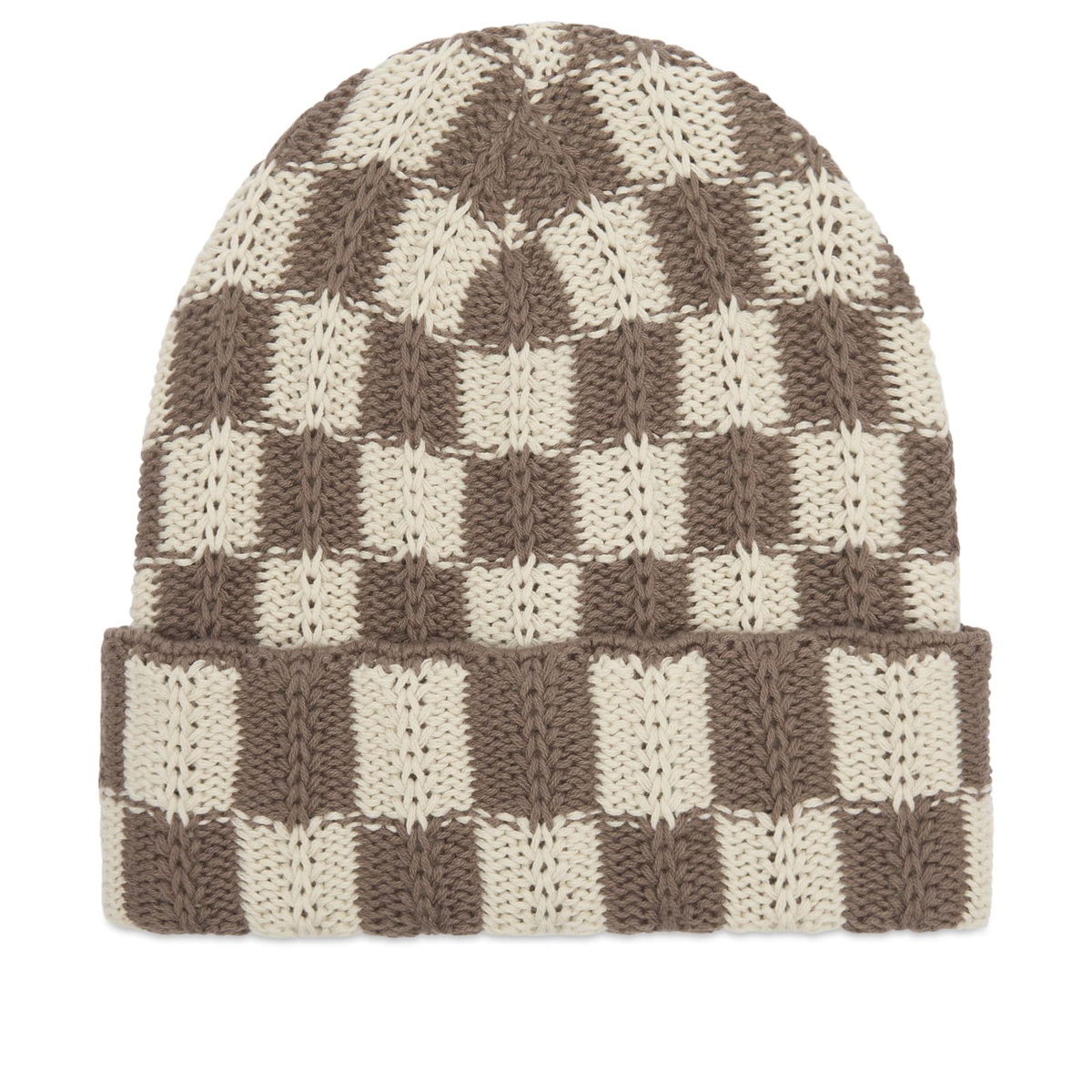 Sundays Men's Check Beanie in Taupe