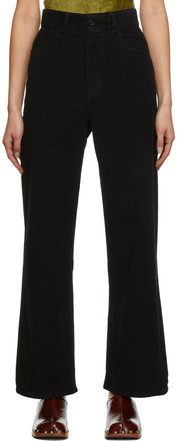 Baserange Black Corduroy Navalo Trousers Baserange