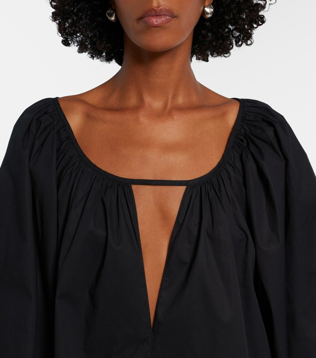Adriana Degreas Puff-sleeve cotton-blend minidress