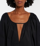 Adriana Degreas Puff-sleeve cotton-blend minidress