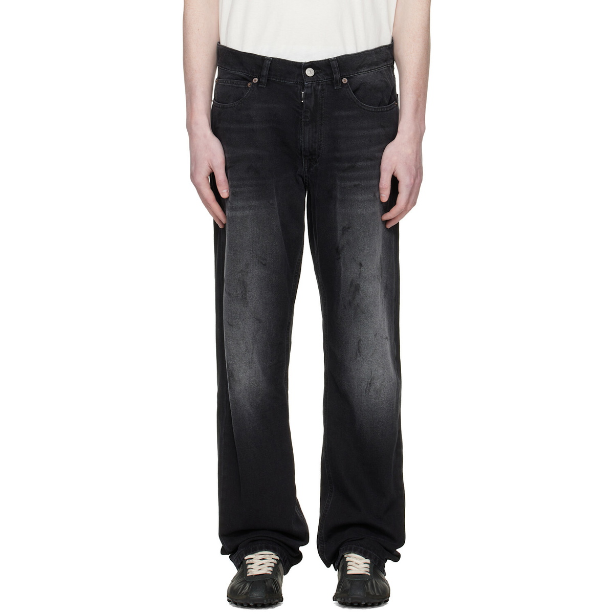 MM6 Maison Margiela Black Straight-Leg Jeans