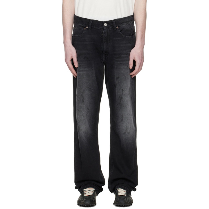 Photo: MM6 Maison Margiela Black Straight-Leg Jeans