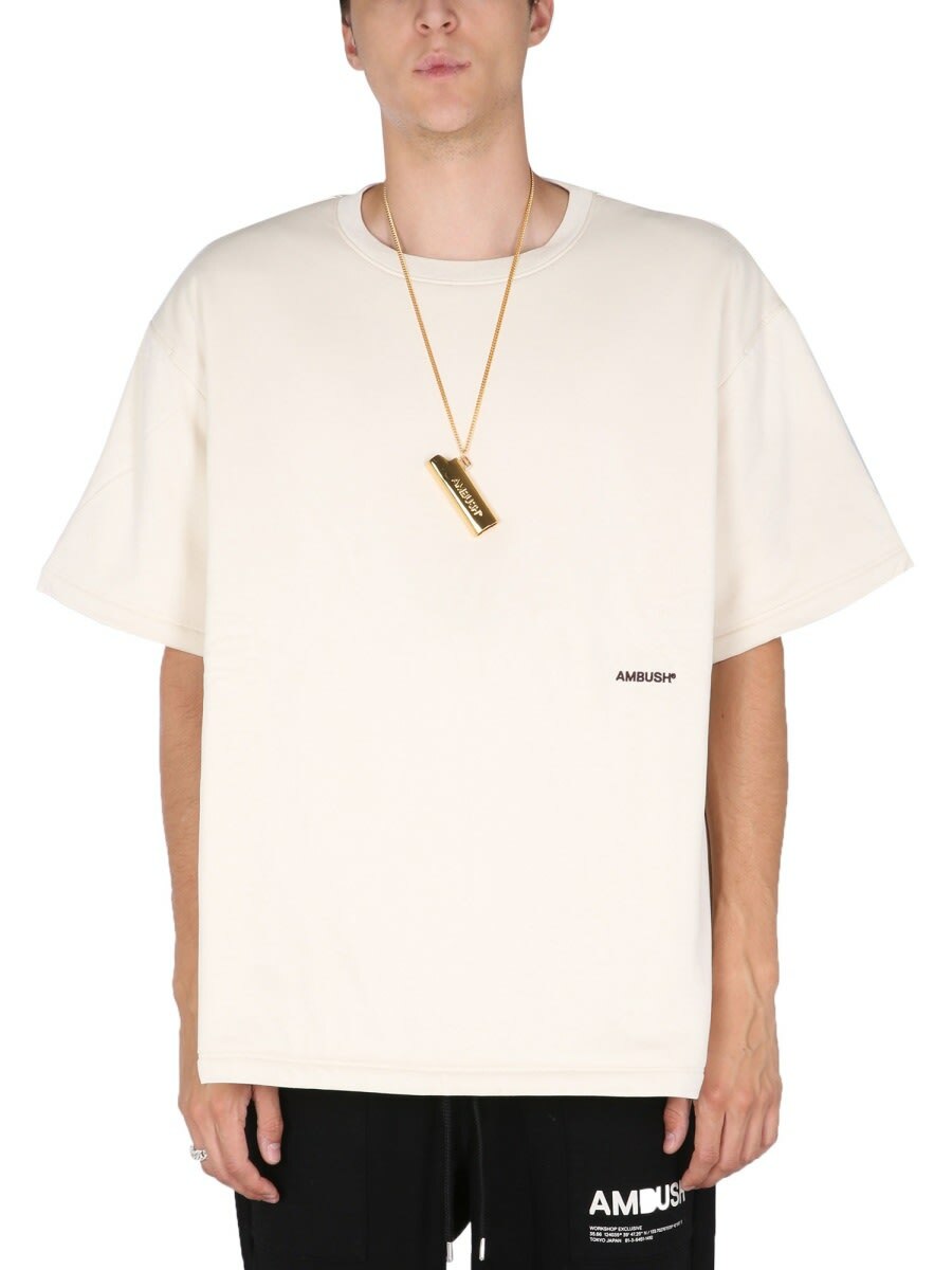 Tシャツ・カットソー AMBUSH PADDED T-SHIRT WITH EMBROIDERED LOGO AMBUSH Padded T-shirt With Embroidered Logo Ambush