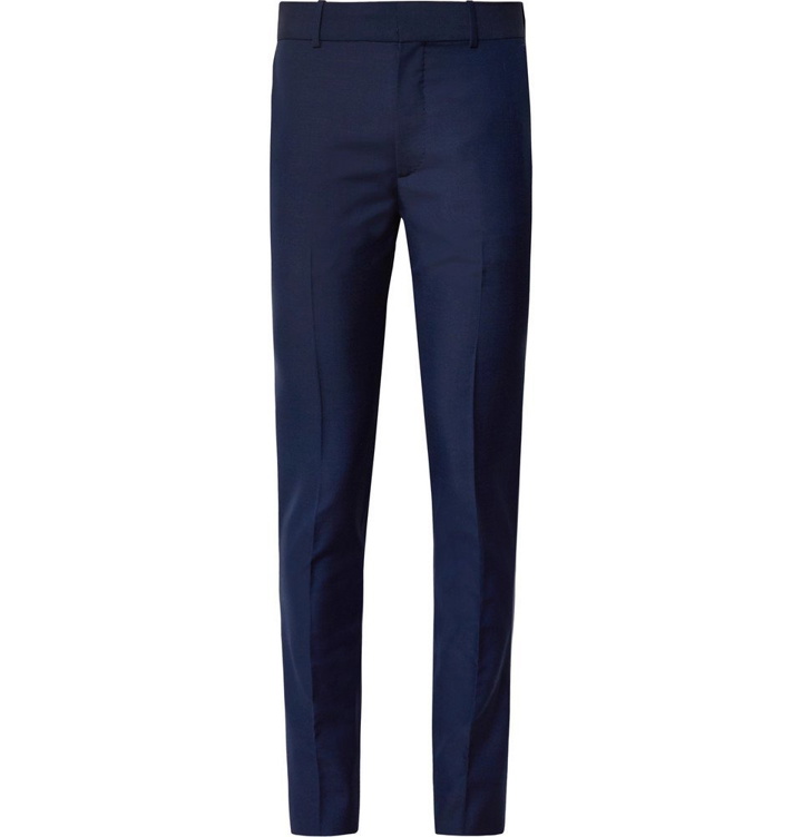 Photo: Alexander McQueen - Navy Slim-Fit Wool and Mohair-Blend Suit Trousers - Navy