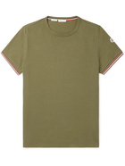 MONCLER - Contrast-Tipped Stretch-Cotton Jersey T-Shirt - Green