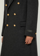 Versace Wool Double-breasted pea Coat Dark Grey