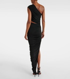 Alaïa Cutout ruched jersey midi dress