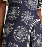 Alémais Banderra floral linen midi dress