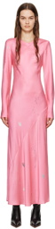 Silk Laundry Pink Bias Maxi Dress
