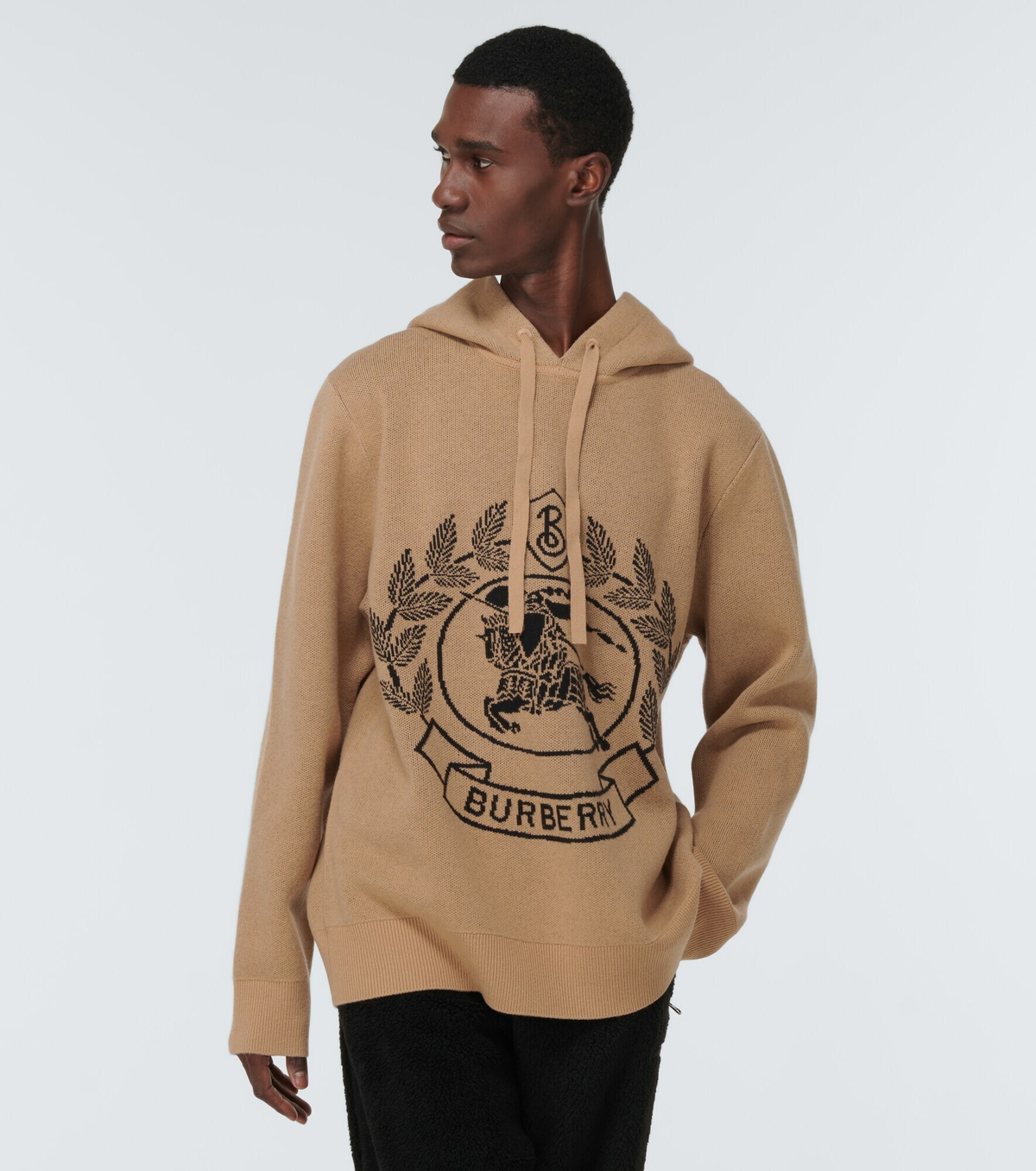 【関税&送料込】Burberry Hoodie With Equestrian Knight Desig Burberry - Equestrian Knight jacquard wool hoodie Burberry